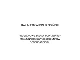 kazimierz albin k osi ski