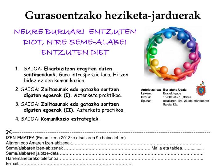 gurasoentzako heziketa jarduerak