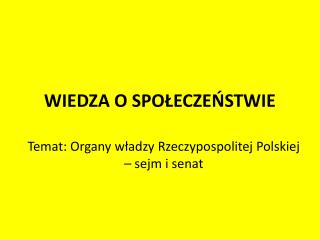 WIEDZA O SPOŁECZEŃSTWIE