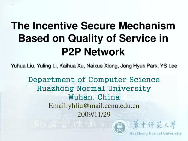 the incentive secure mechanism based on quality of service in p2p network