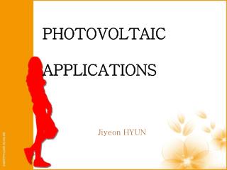 PHOTOVOLTAIC APPLICATIONS