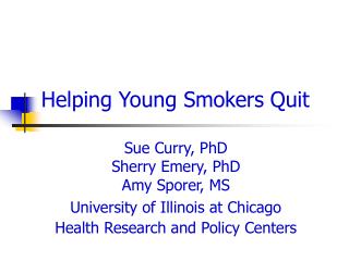 Helping Young Smokers Quit