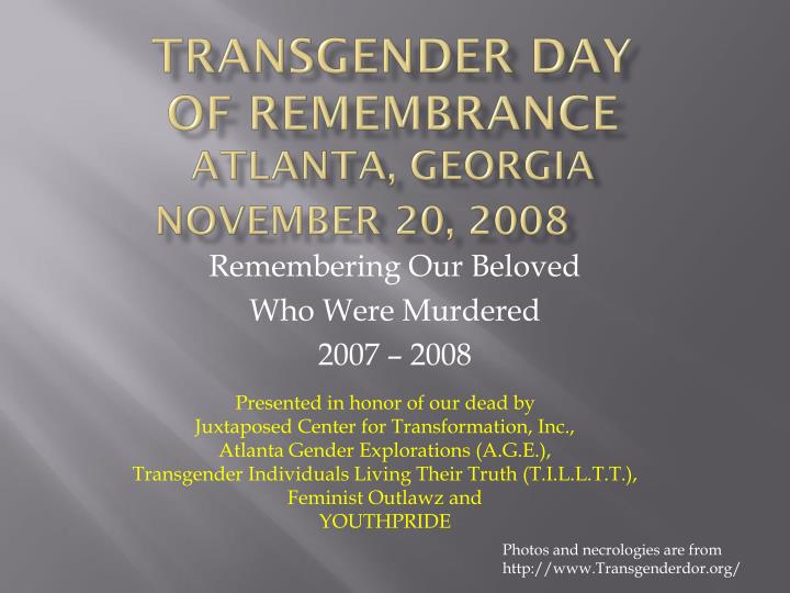 transgender day of remembrance atlanta georgia november 20 2008
