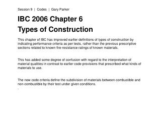 IBC 2006 Chapter 6 Types of Construction