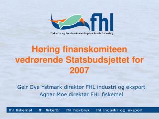 h ring finanskomiteen vedr rende statsbudsjettet for 2007