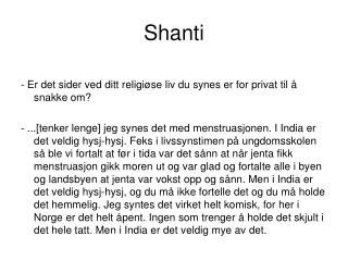 shanti