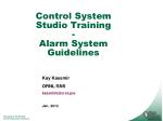 Control System Studio Training - Alarm System Guidelines - slide 1