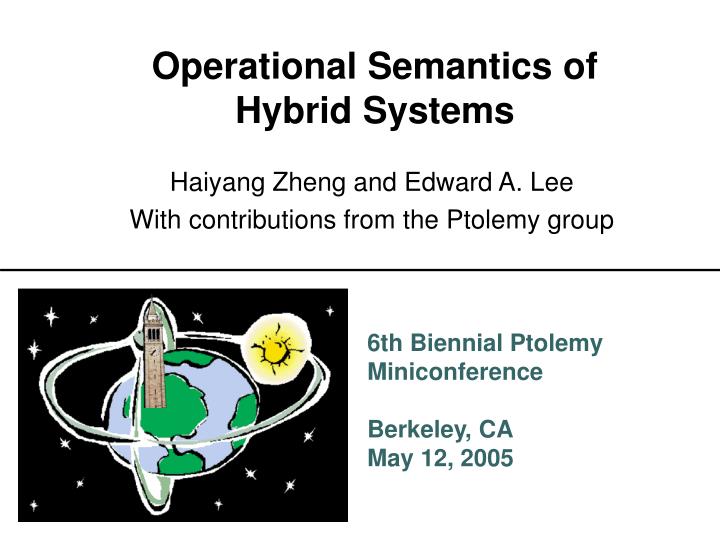operational semantics of hybrid systems