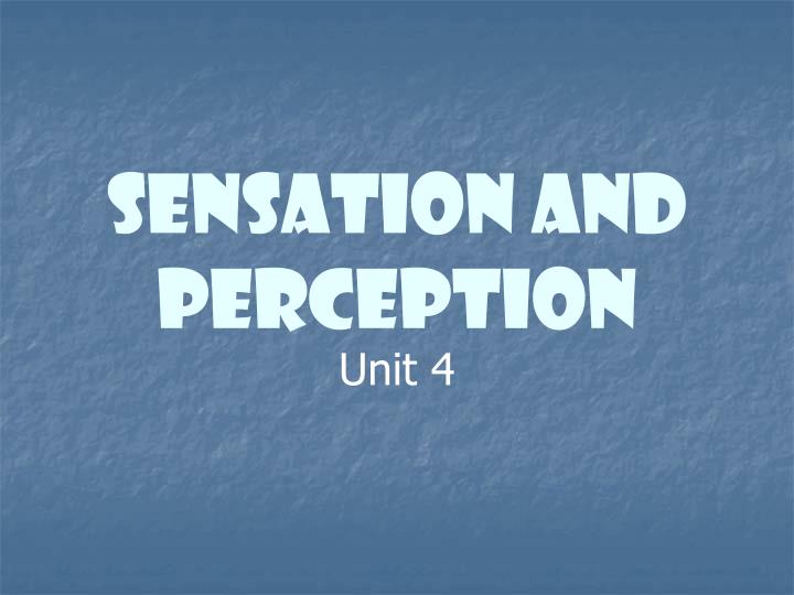 sensation and perception