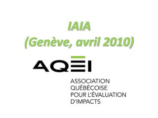 iaia gen ve avril 2010