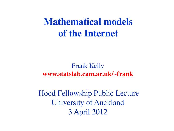 mathematical models of the internet