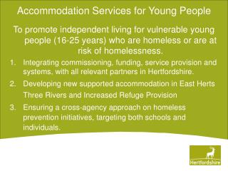 Accommodation Services for Young People