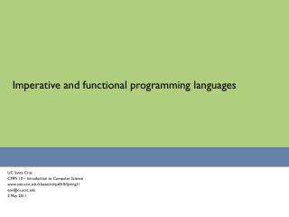 Imperative and functional programming languages