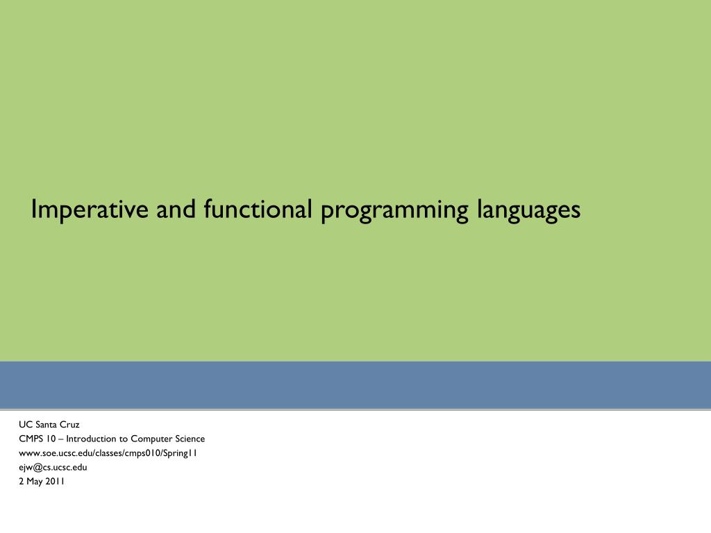 PPT - Imperative and functional programming languages PowerPoint ...