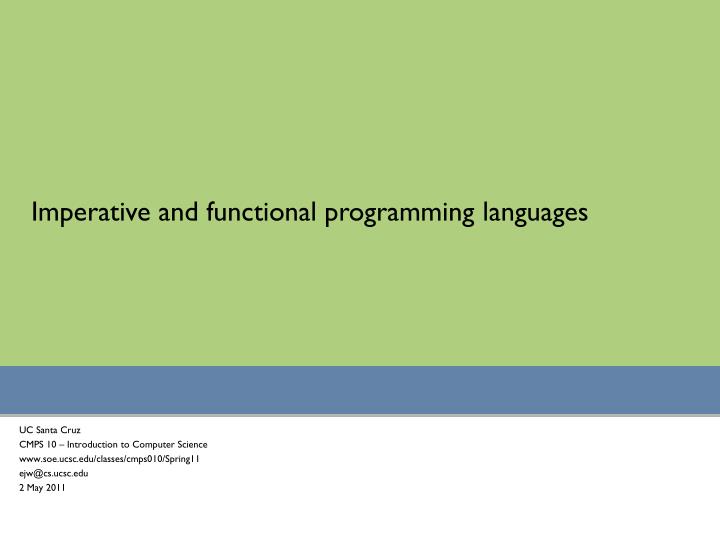 imperative and functional programming languages