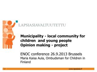 Why focus on municipalities?