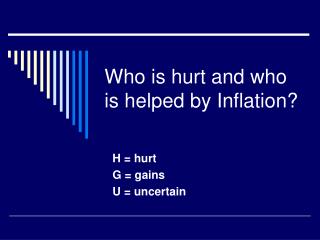 Who is hurt and who is helped by Inflation?
