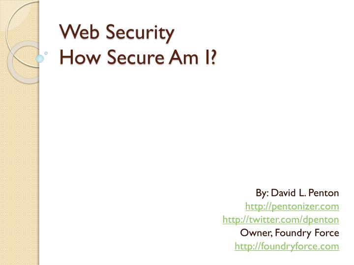 web security how secure am i