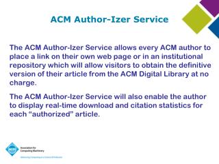 ACM Author- Izer Service