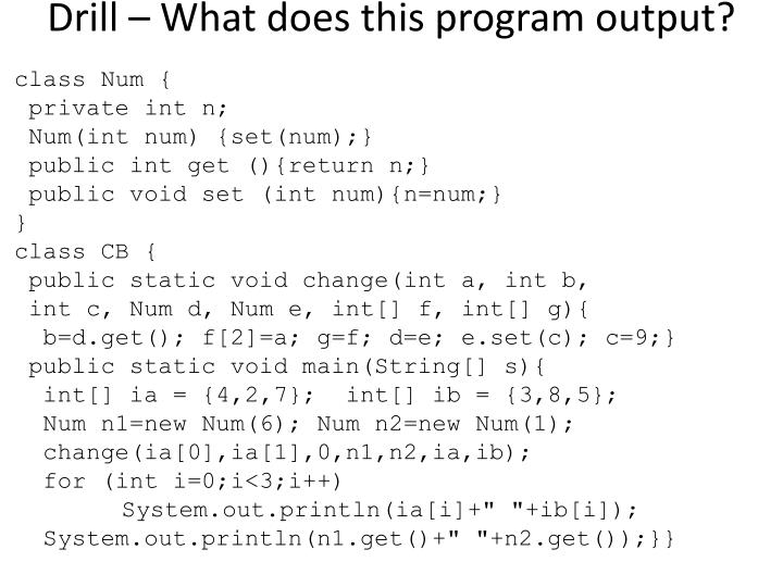 drill what does this program output