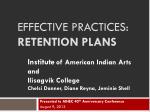Effective Practices: Retention plans - slide 1
