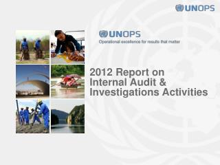 2012 Report on Internal Audit &amp; Investigations Activities