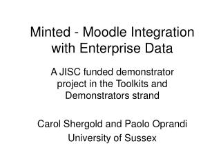 Minted - Moodle Integration with Enterprise Data