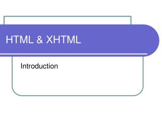 HTML &amp; XHTML