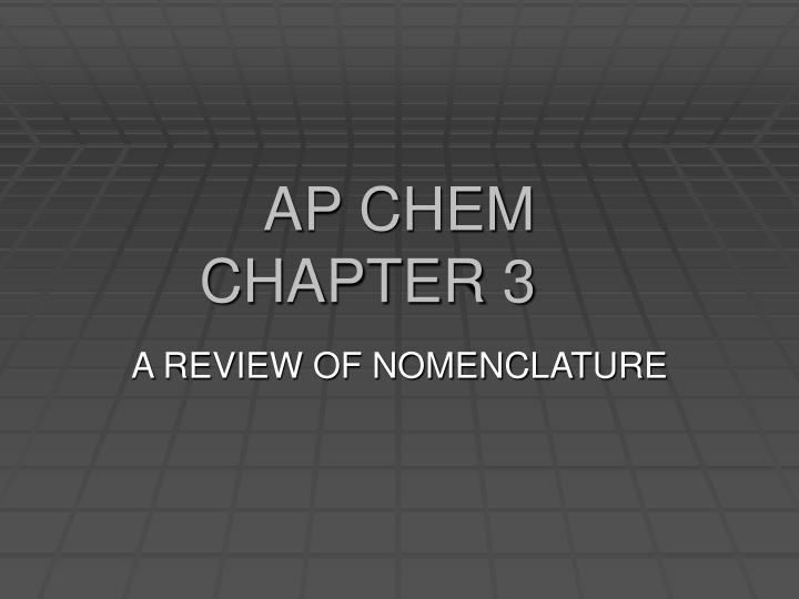 ap chem chapter 3