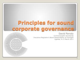 Principles for sound corporate governance
