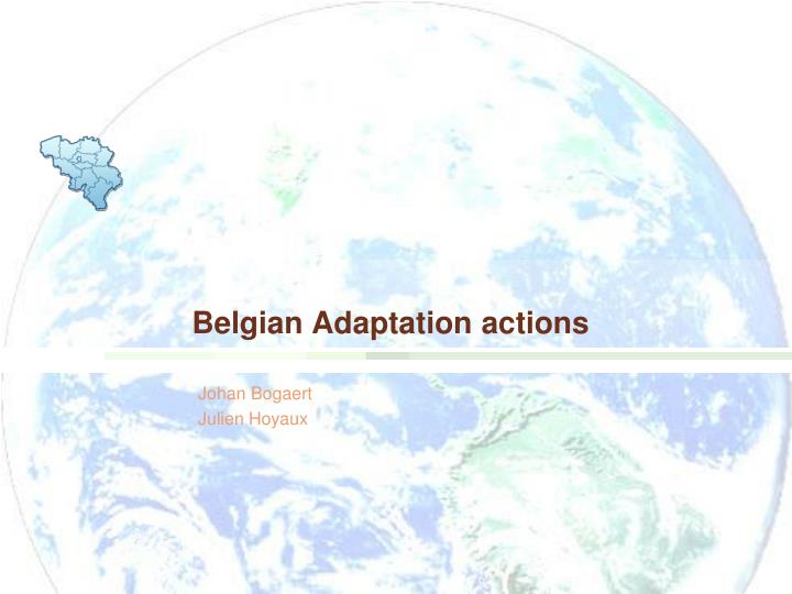 belgian adaptation actions