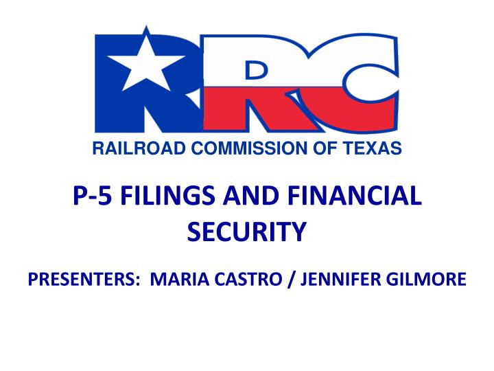 p 5 filings and financial security