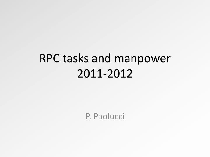 rpc tasks and manpower 2011 2012