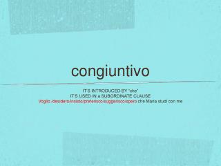 congiuntivo