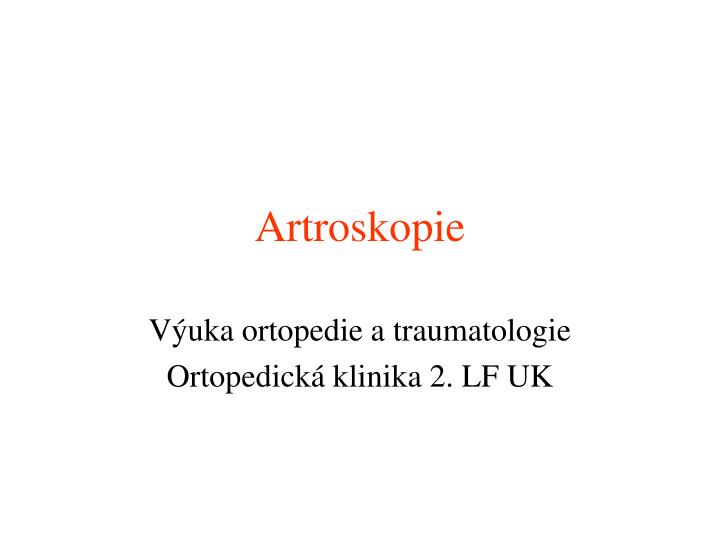 artroskopie