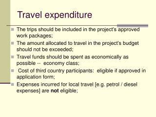 Travel expenditure