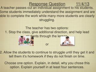 Response Question