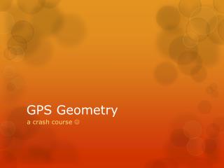 GPS Geometry
