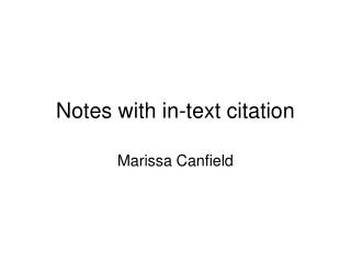 Notes with in-text citation
