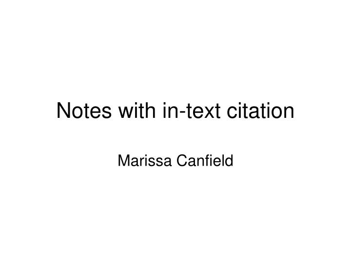 notes with in text citation