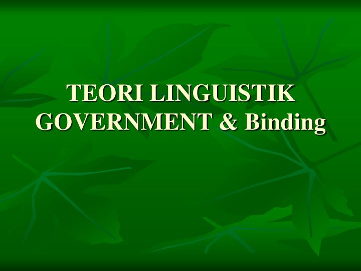 teori linguistik government binding