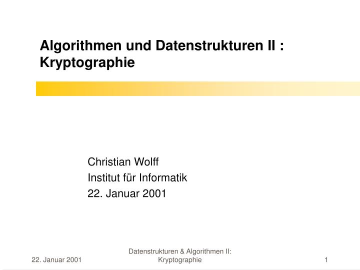 algorithmen und datenstrukturen ii kryptographie