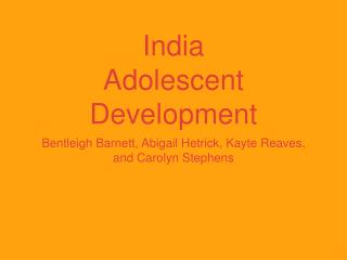 India Adolescent Development