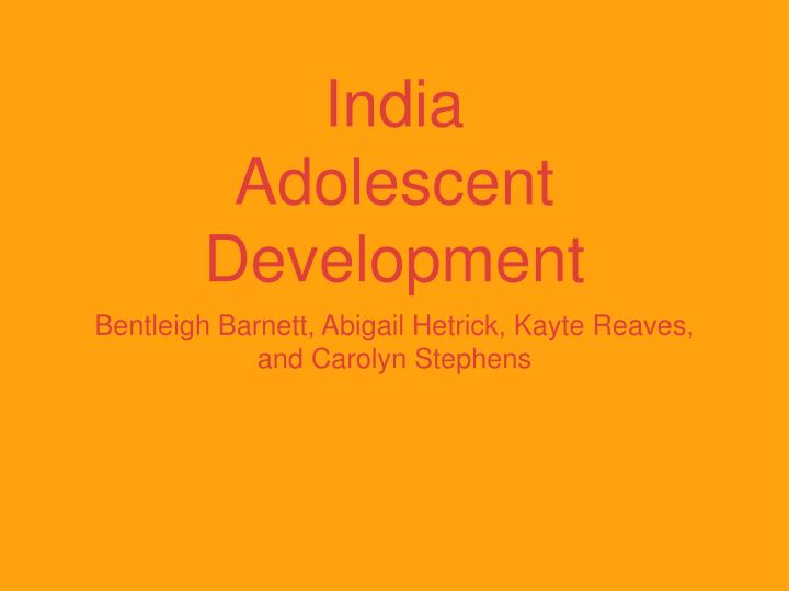india adolescent development