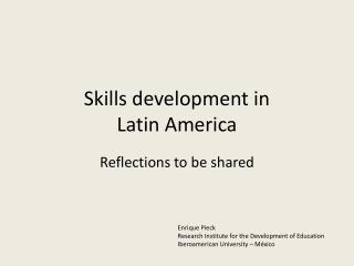 Skills development in Latin America