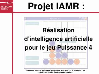 r alisation d intelligence artificielle pour le jeu puissance 4