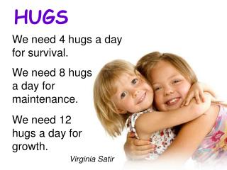 We need 4 hugs a day for survival.