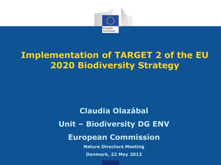 implementation of target 2 of the eu 2020 biodiversity strategy