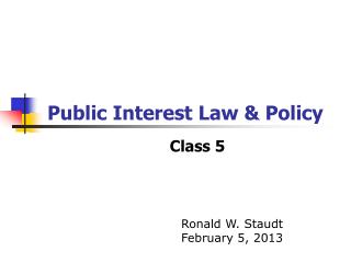 Public Interest Law &amp; Policy