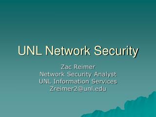 UNL Network Security